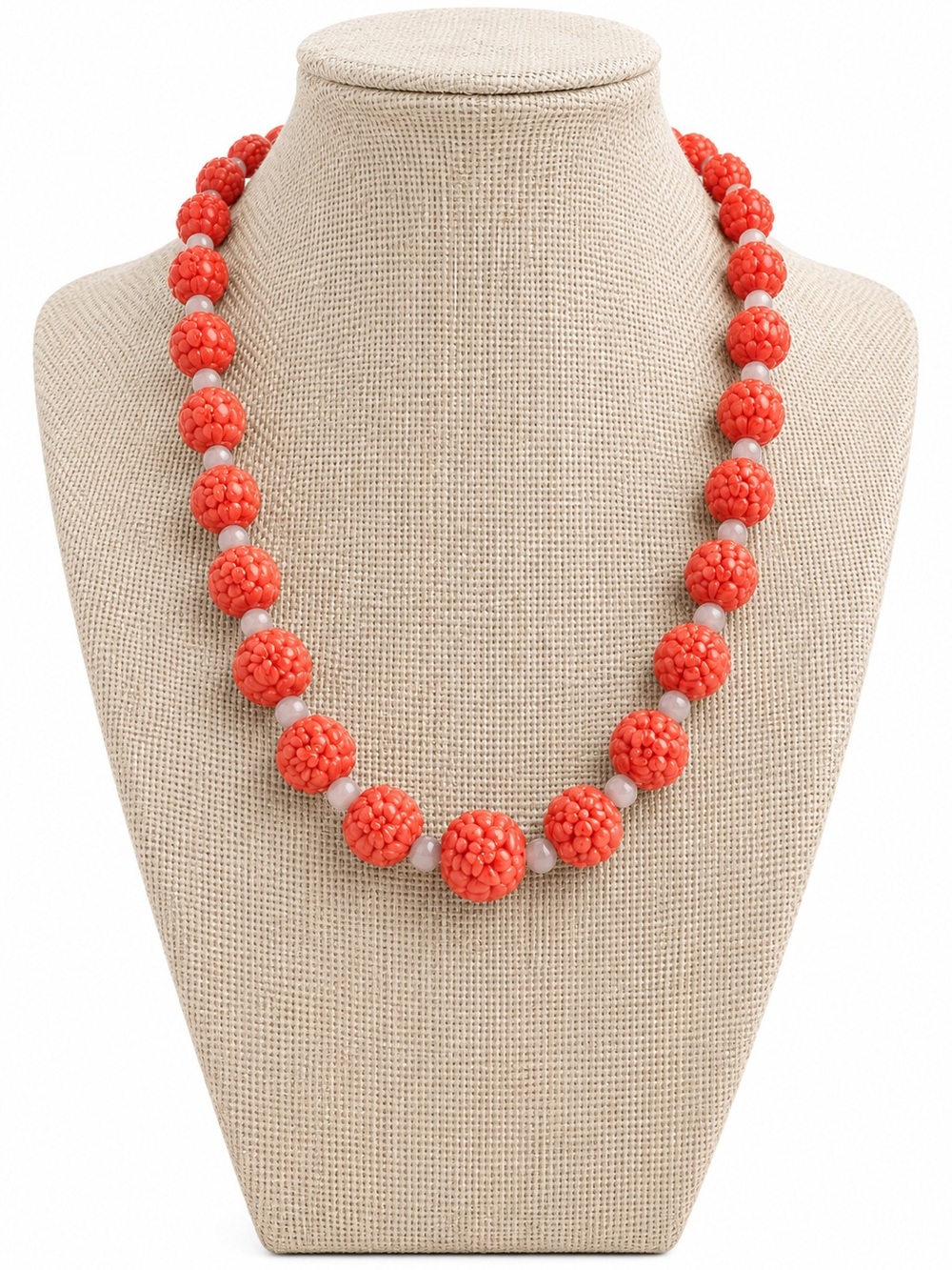 Vintage Coral Reconstituted 1930’s Bead Necklace